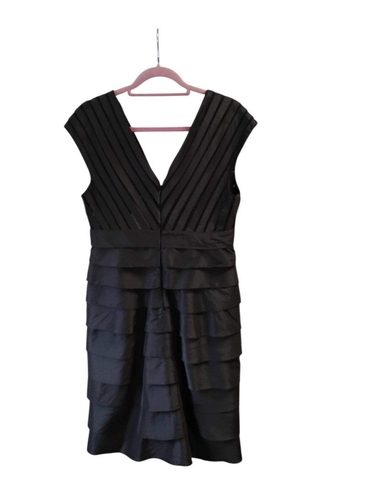 Adrianna Papell Dress Black Sz-14 10447MQN