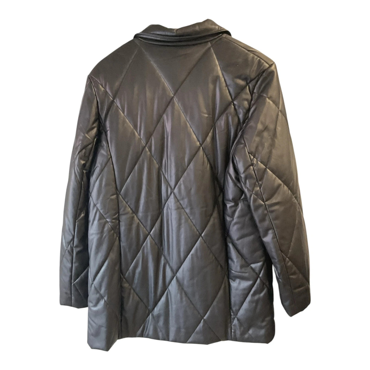 Diane Laury pleather coat black size-12 10512CDC