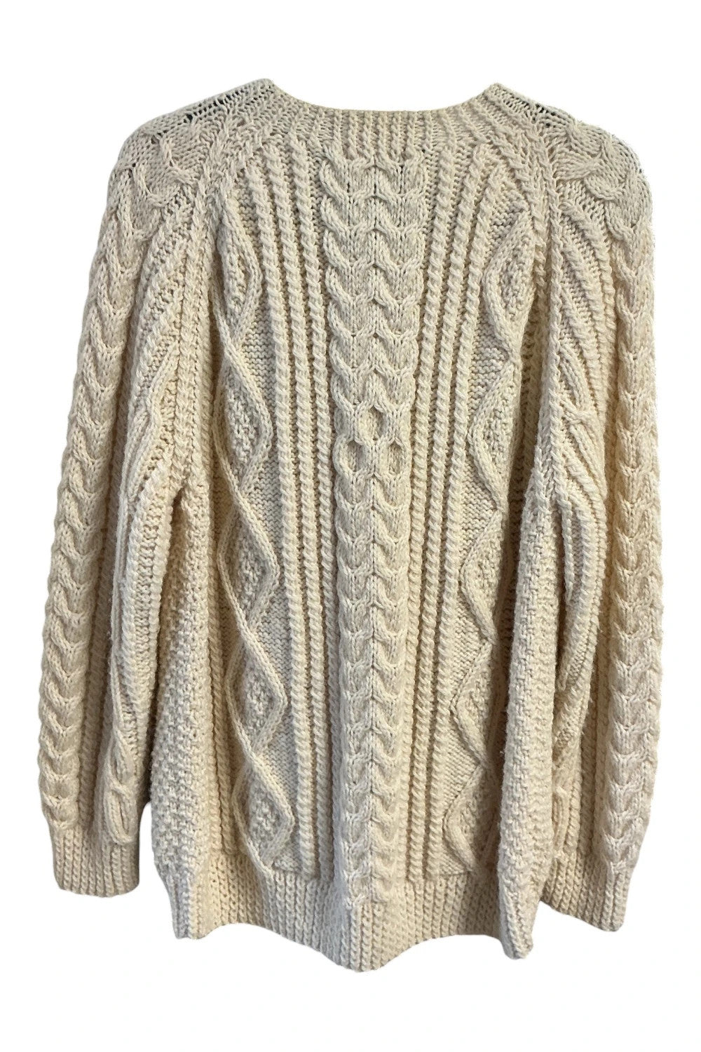 Handmade Beige Cardigan Size-L 10924JC