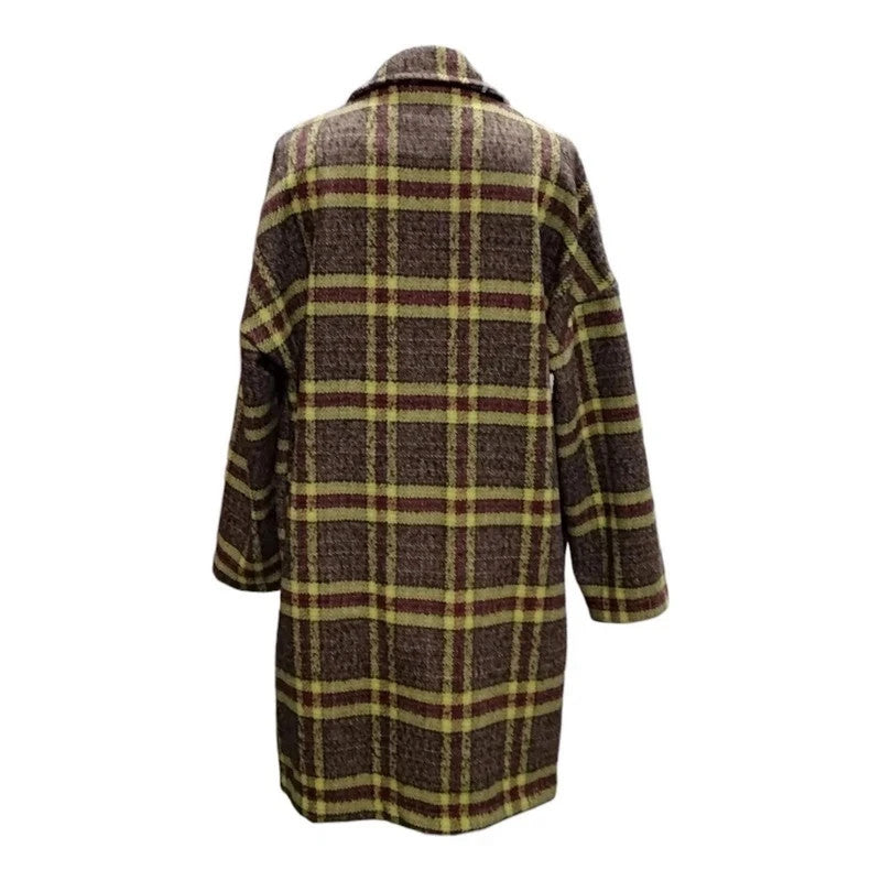 Coat with self flower pin Sz M 6243