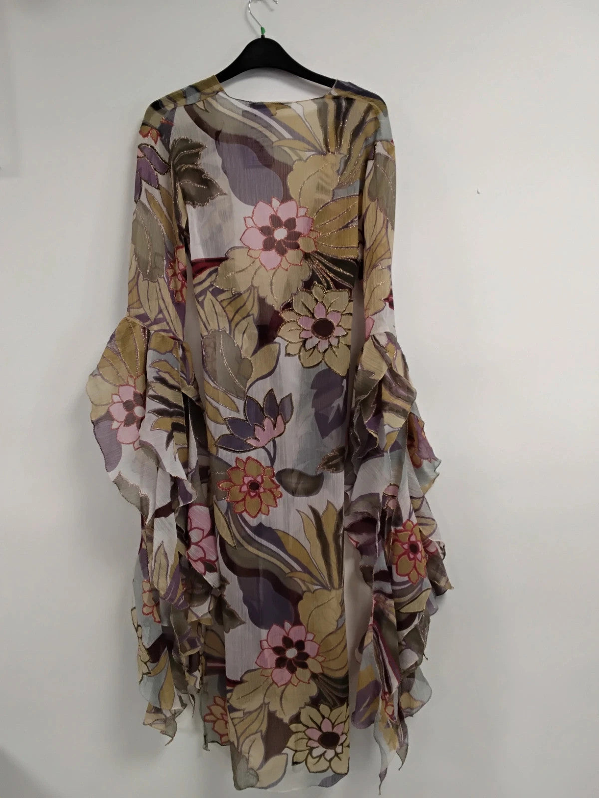 Sara SanSkara Sheer Jacket Cream Print One Size 11053LGR