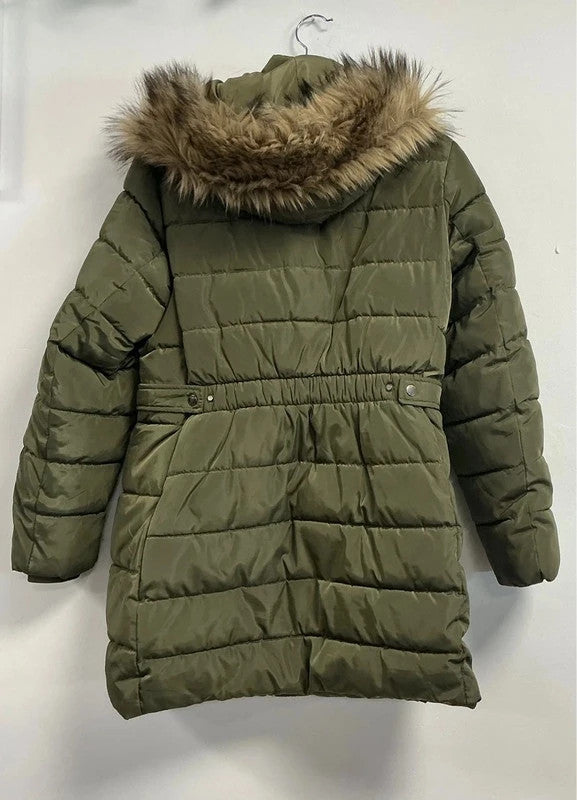 Hailys Olive Puffer Coat Size-L 11061