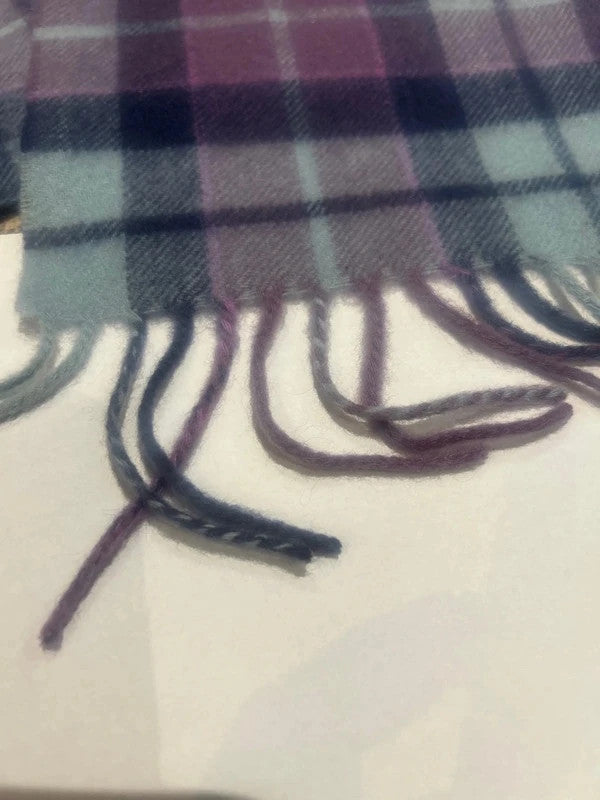 Baby Blue & lilac Plaid Lochmere Cashmere scarf 11101SRM