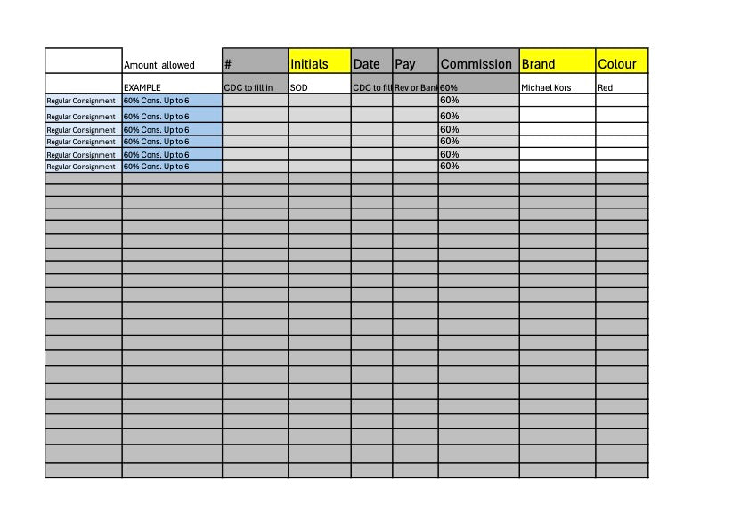 Consignment Appointment