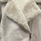 Next Cream Faux Suede Shearling Coat Size 16 Warm Winter Jacket