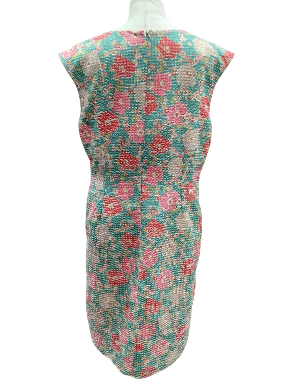 6636 Green Floral Print Sleeveless Dress #FeeG