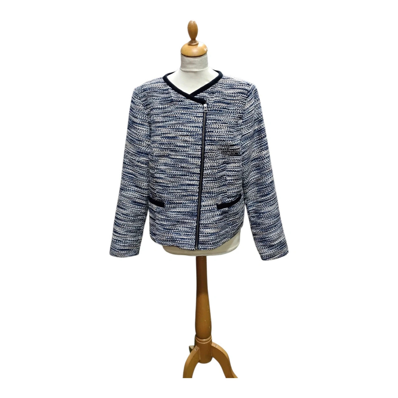 6735 Jensen blue/grey mix zip jucket