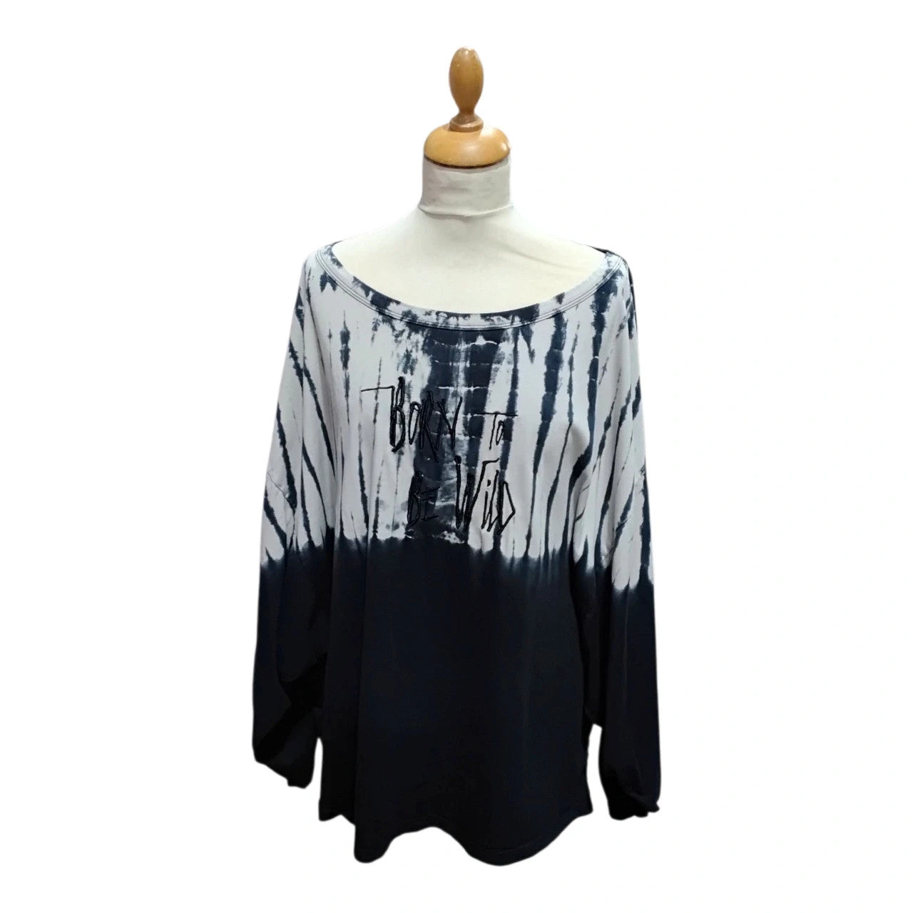6742 Religion Black and Grey top
