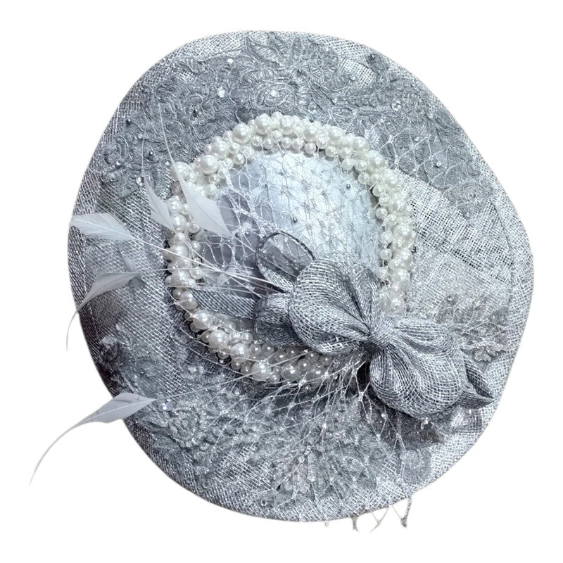 Grey Fascinator 6779