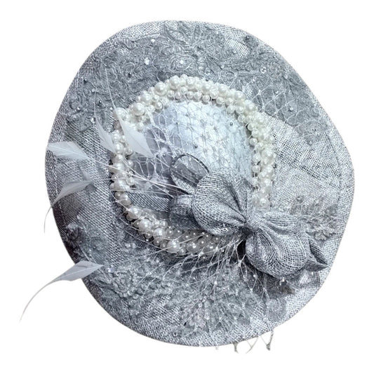 Grey Fascinator 6779