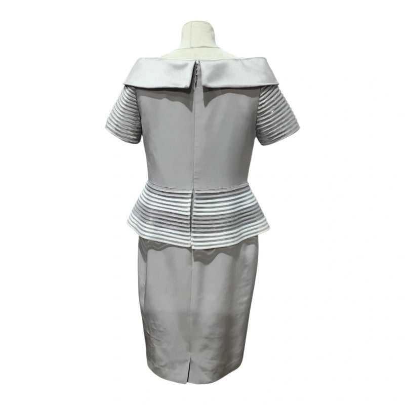 Veni Infantino  beige and silver dress Sz 10 6805VM