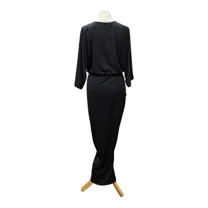 7002 Quiz Black wrap long dress