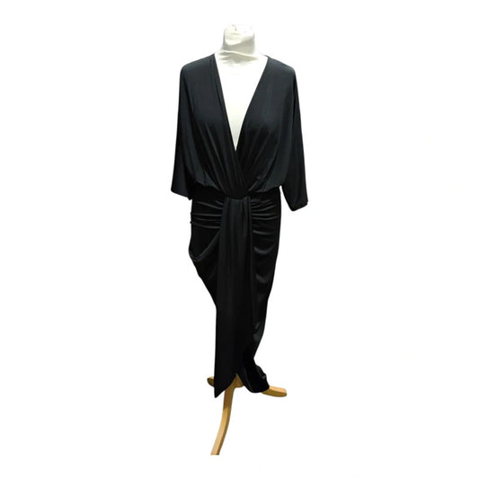 7002 Quiz Black wrap long dress