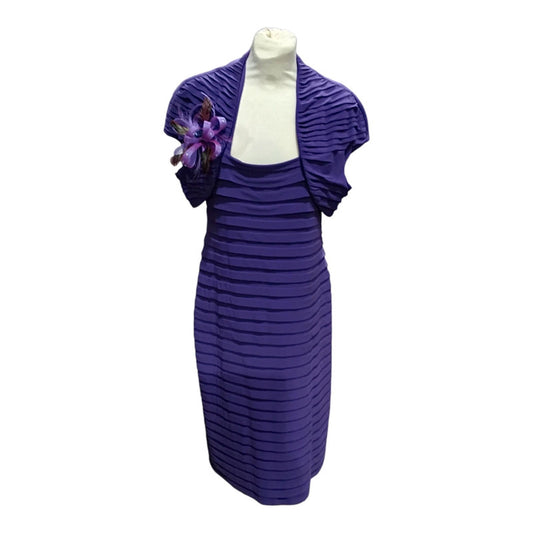 6889 Gina Bacconi Purple 2pc dress+bolero