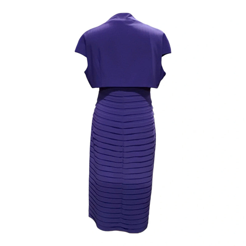 6889 Gina Bacconi Purple 2pc dress+bolero
