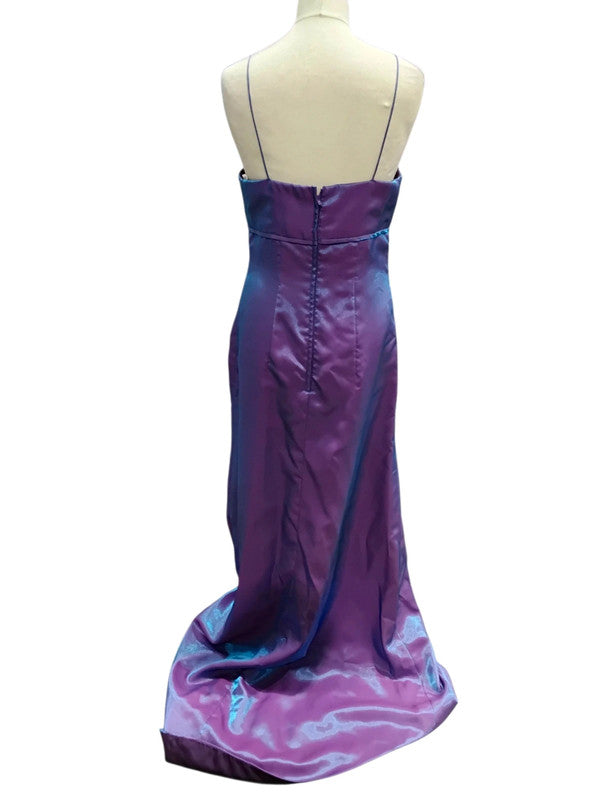 7017 Purple Maxi Dress With Blue Shimmer #AmandaWyatt