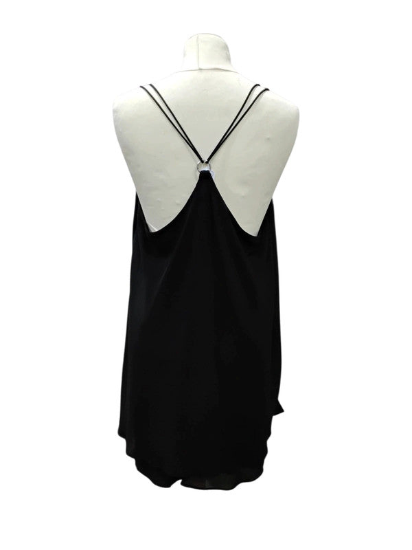 6979 Black Cami With Crisscross Straps #NewLook