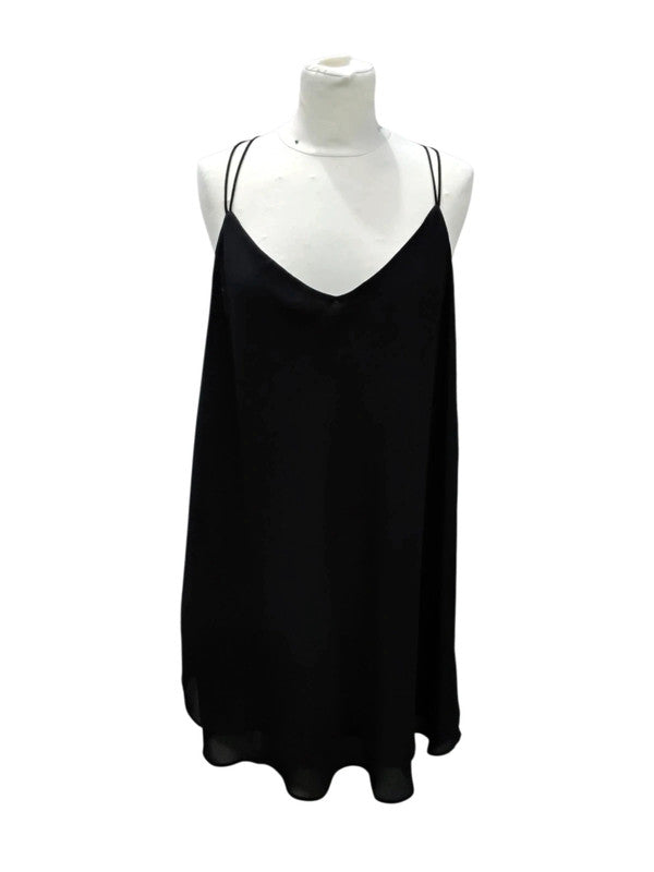 6979 Black Cami With Crisscross Straps #NewLook