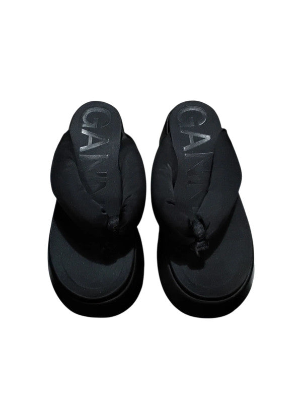 Ganni Black Platform Flip Flops 100 size 38