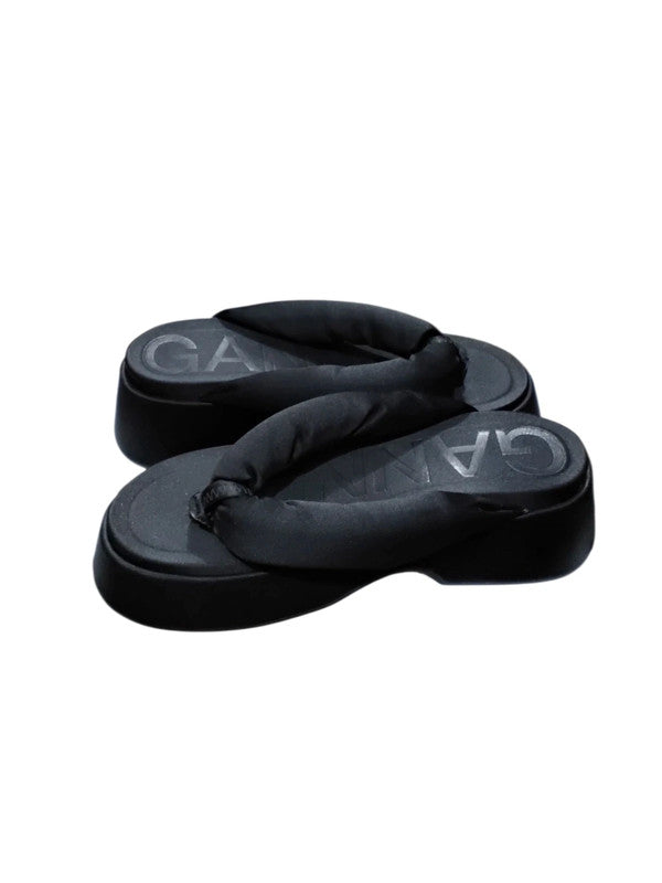 Ganni Black Platform Flip Flops 100 size 38