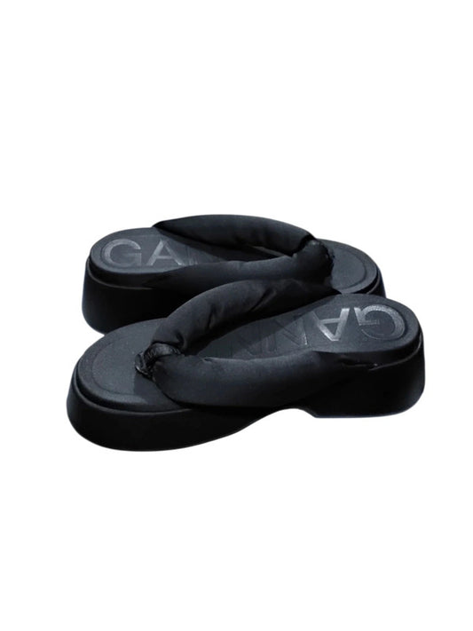 Ganni Black Platform Flip Flops 100 size 38