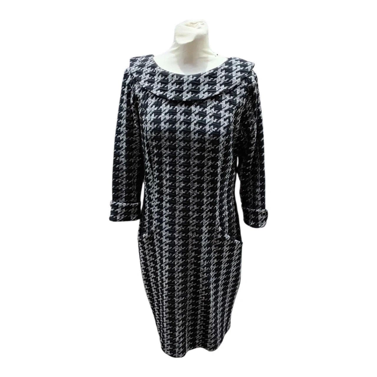 7085 Libra black&grey 3/4 sleeve dress