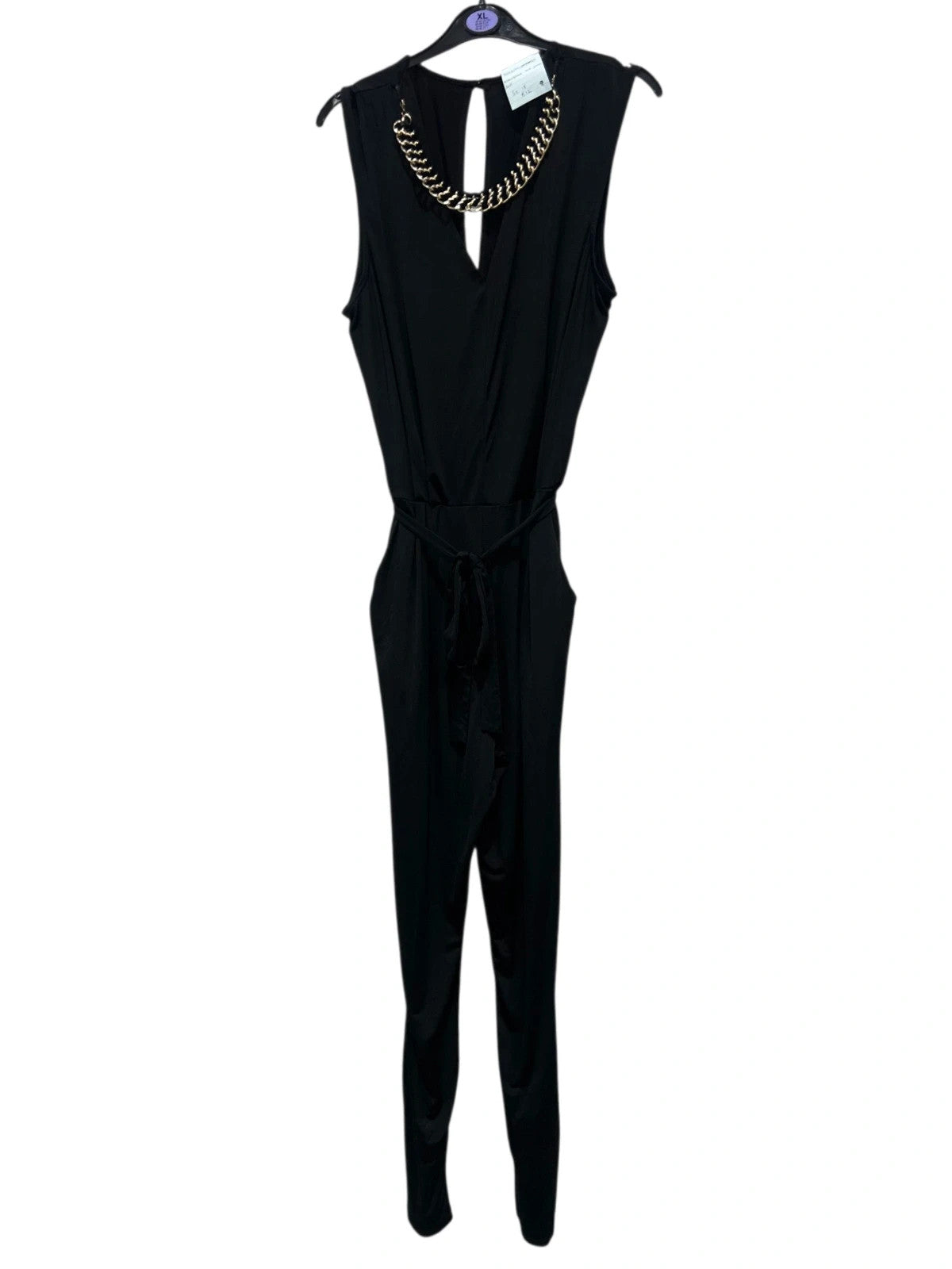7033 Black Jumpsuit With Tie Waist #Atmosphere