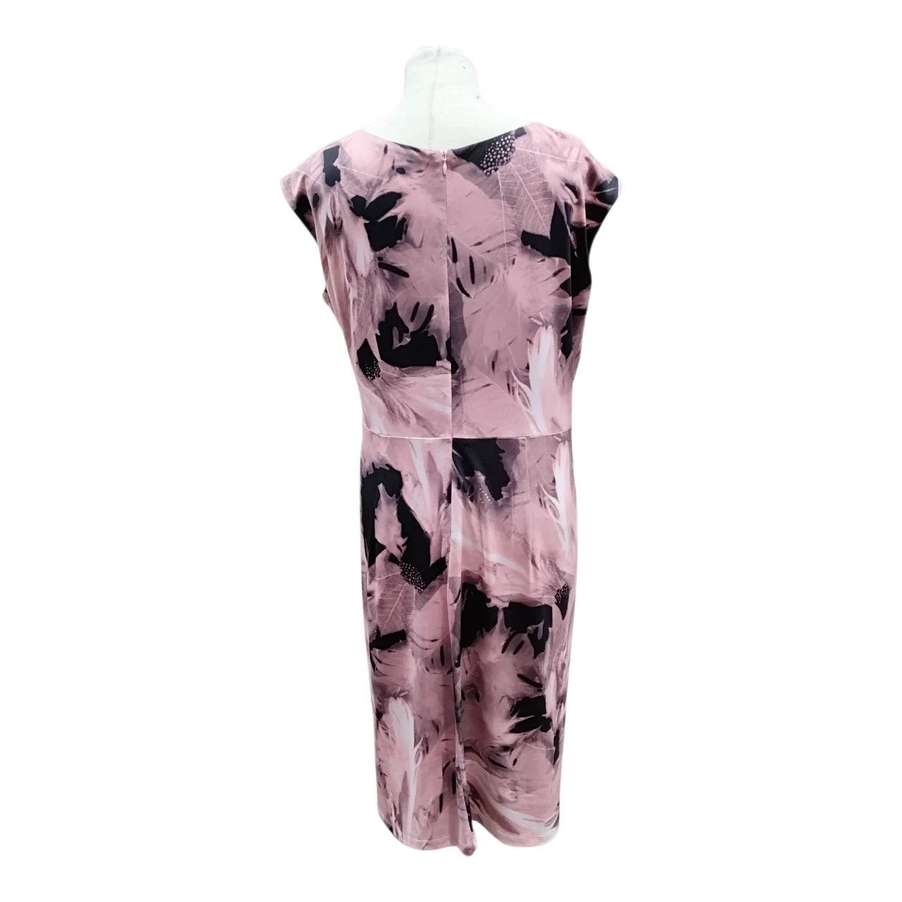 7101 Gold Pink floral print s/l dress