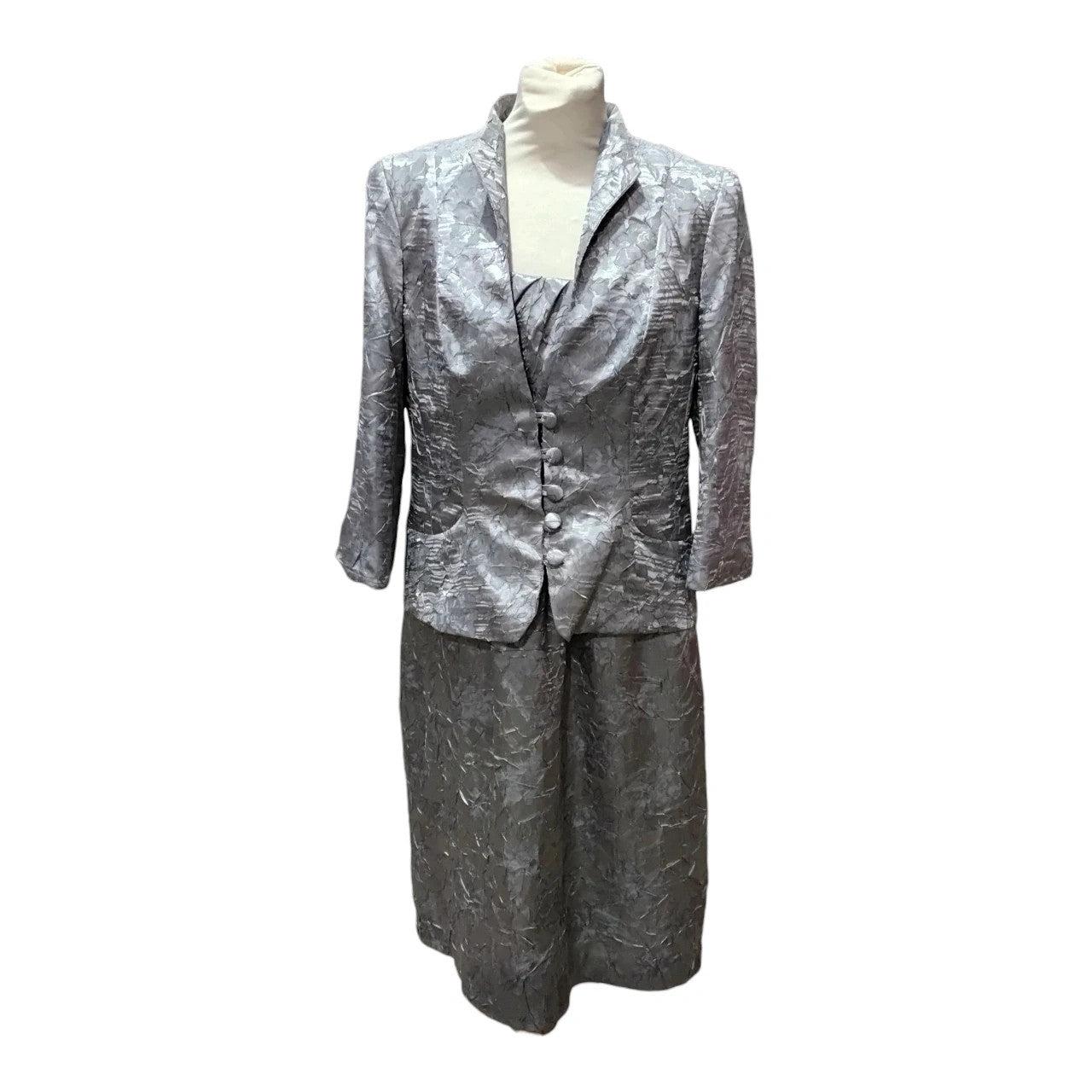 7166 Alexon Grey MOB Dress 2pc