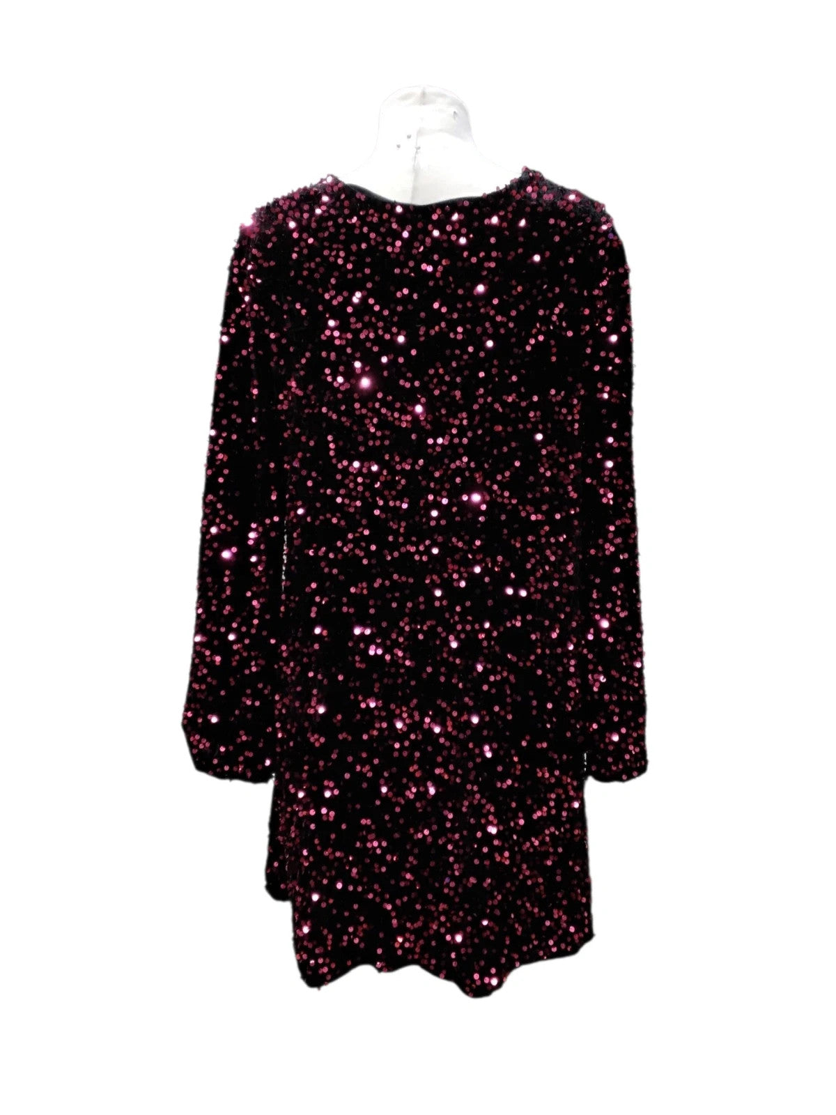 7232 Red Sparkly Long Sleeve Dress #nobrand