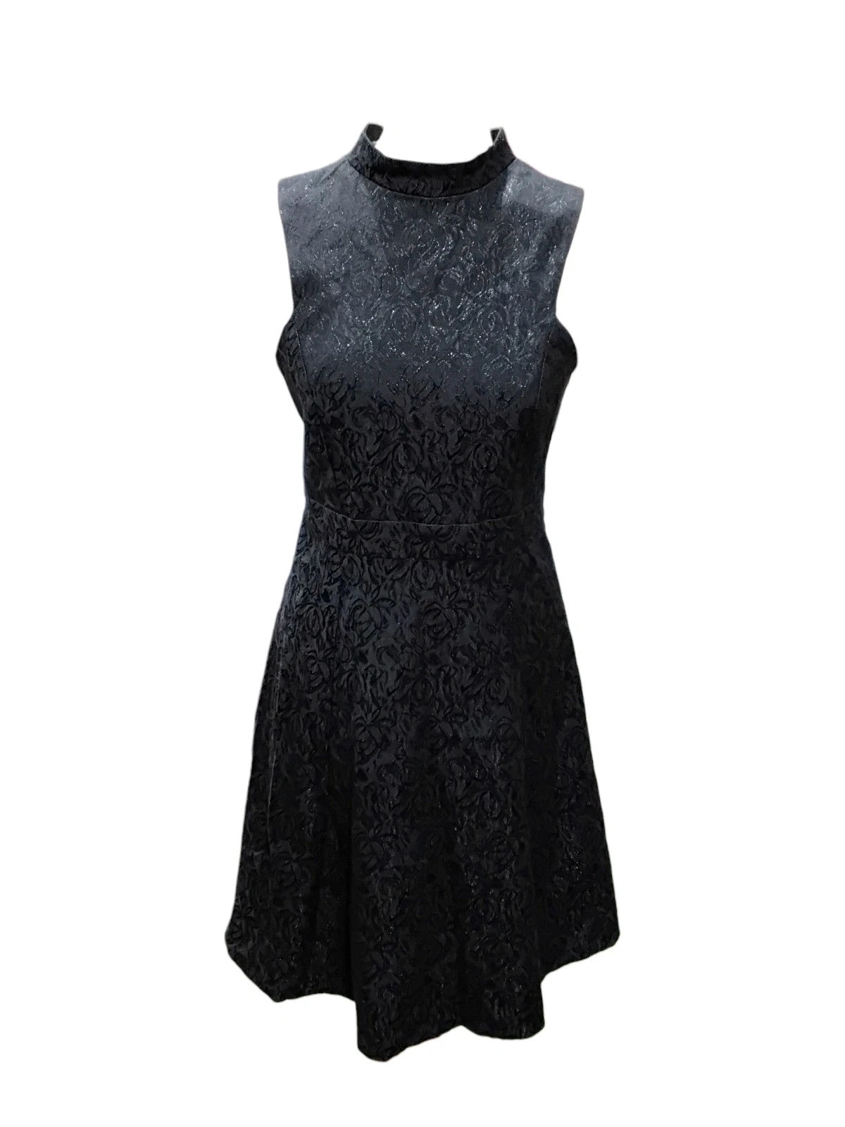 7241 Black Brocade Zip Back Dress #Peacocks