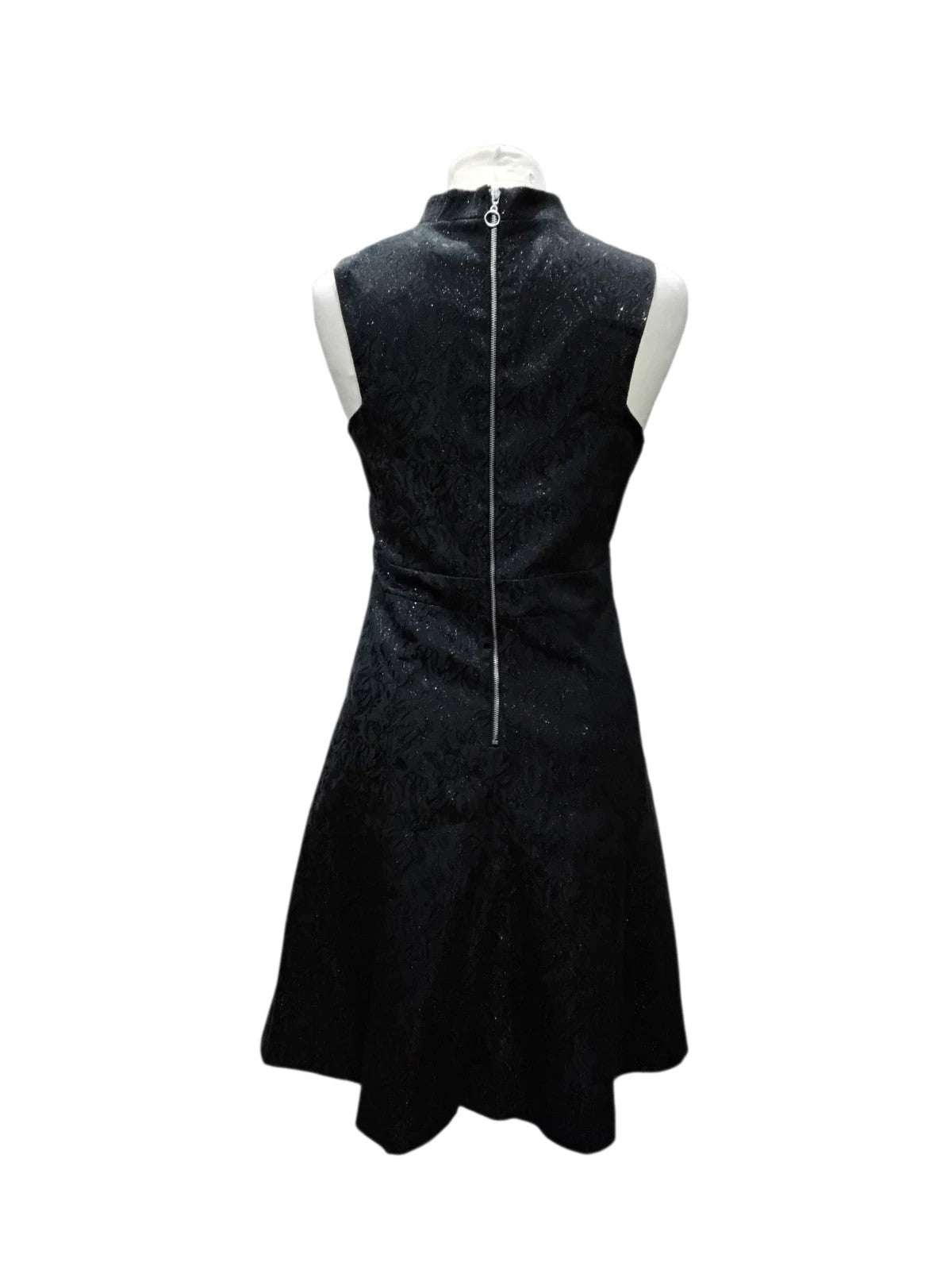 7241 Black Brocade Zip Back Dress #Peacocks