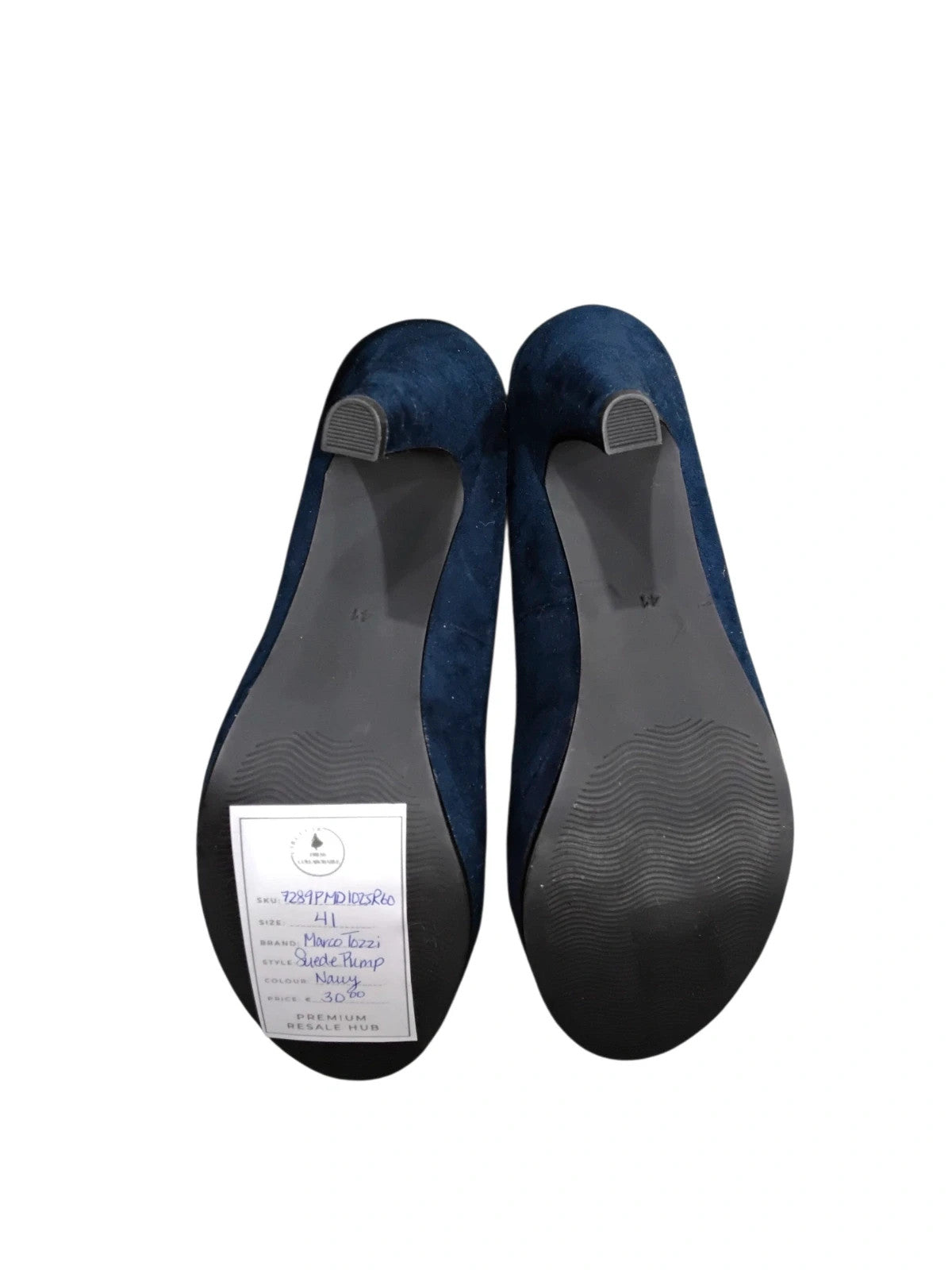 7289 Navy Suede High Heels #MarcoTozzi
