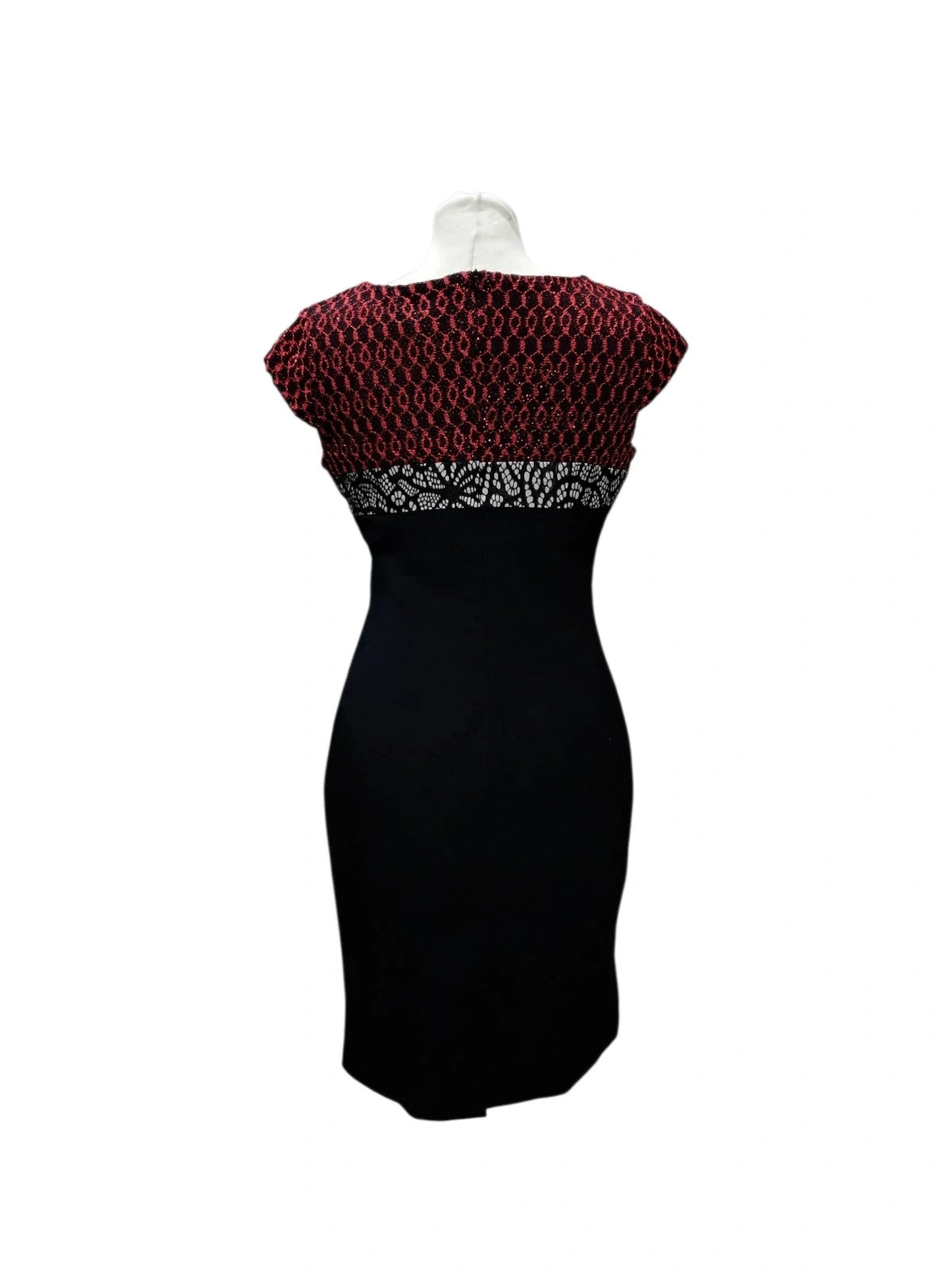 7242 Black & Red Bodycon Midi Dress #CollectionLondon