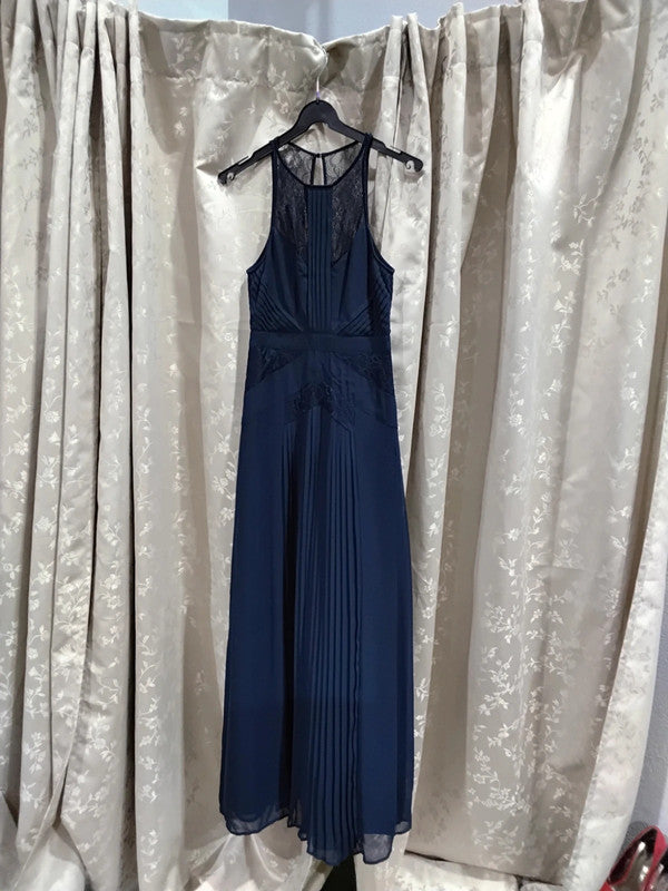 Monsoon Dress Navy long size 8 3862MMG