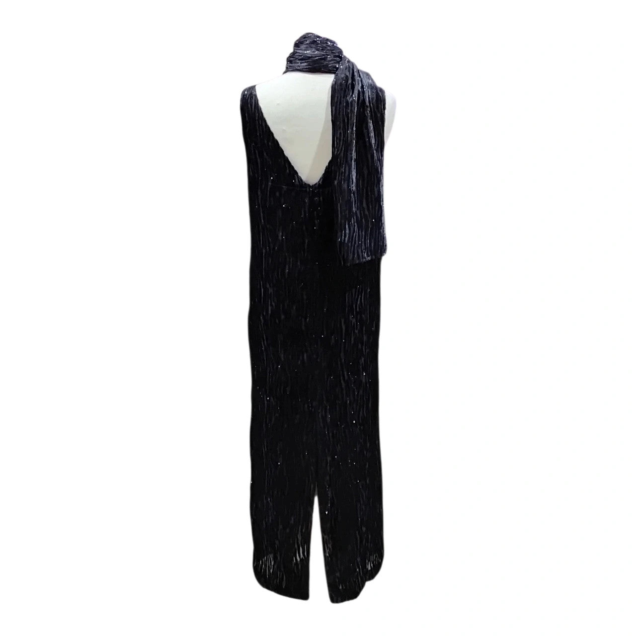 2060 Regine black long dress with scarf