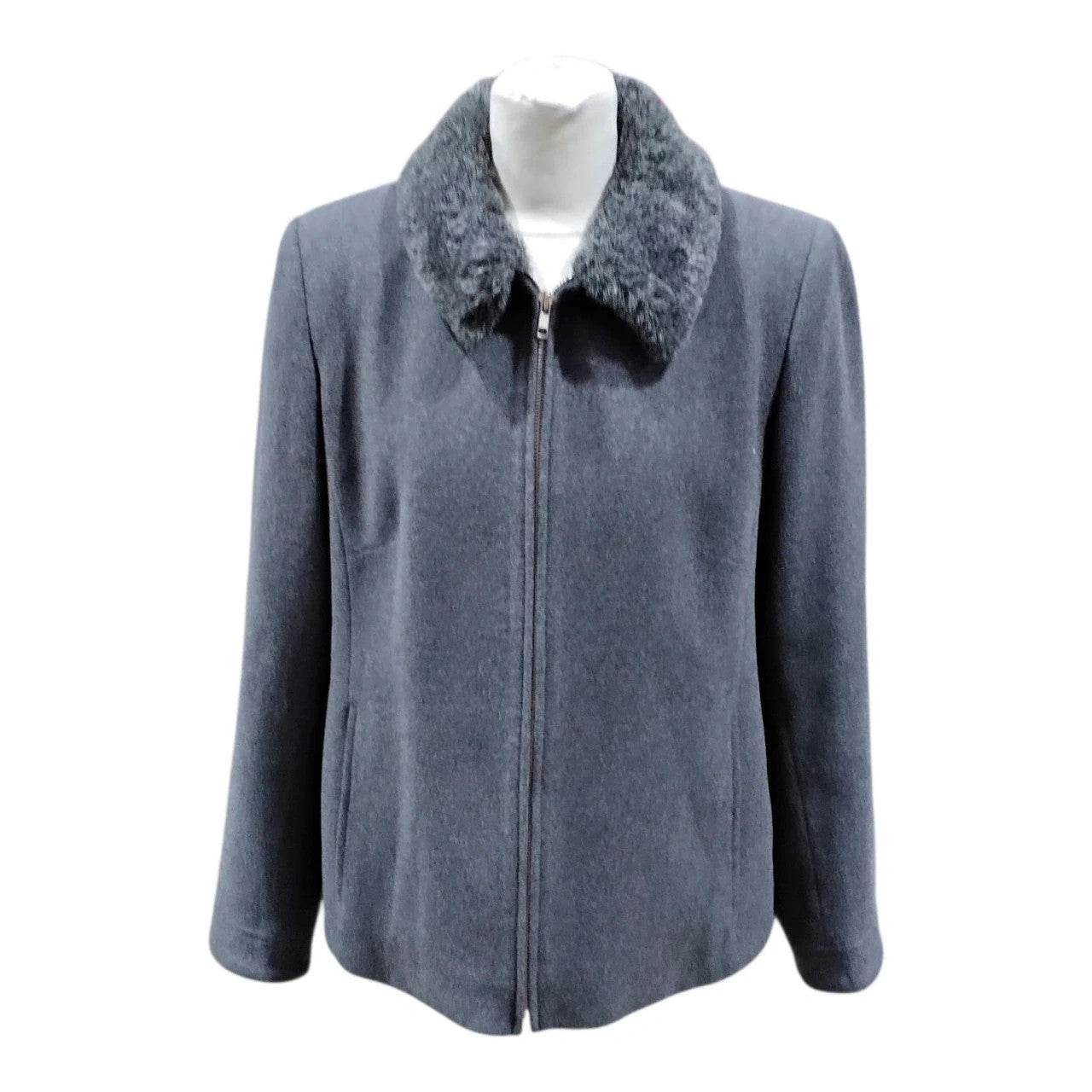 7311 Dorothy Perkins grey jacket w/fur