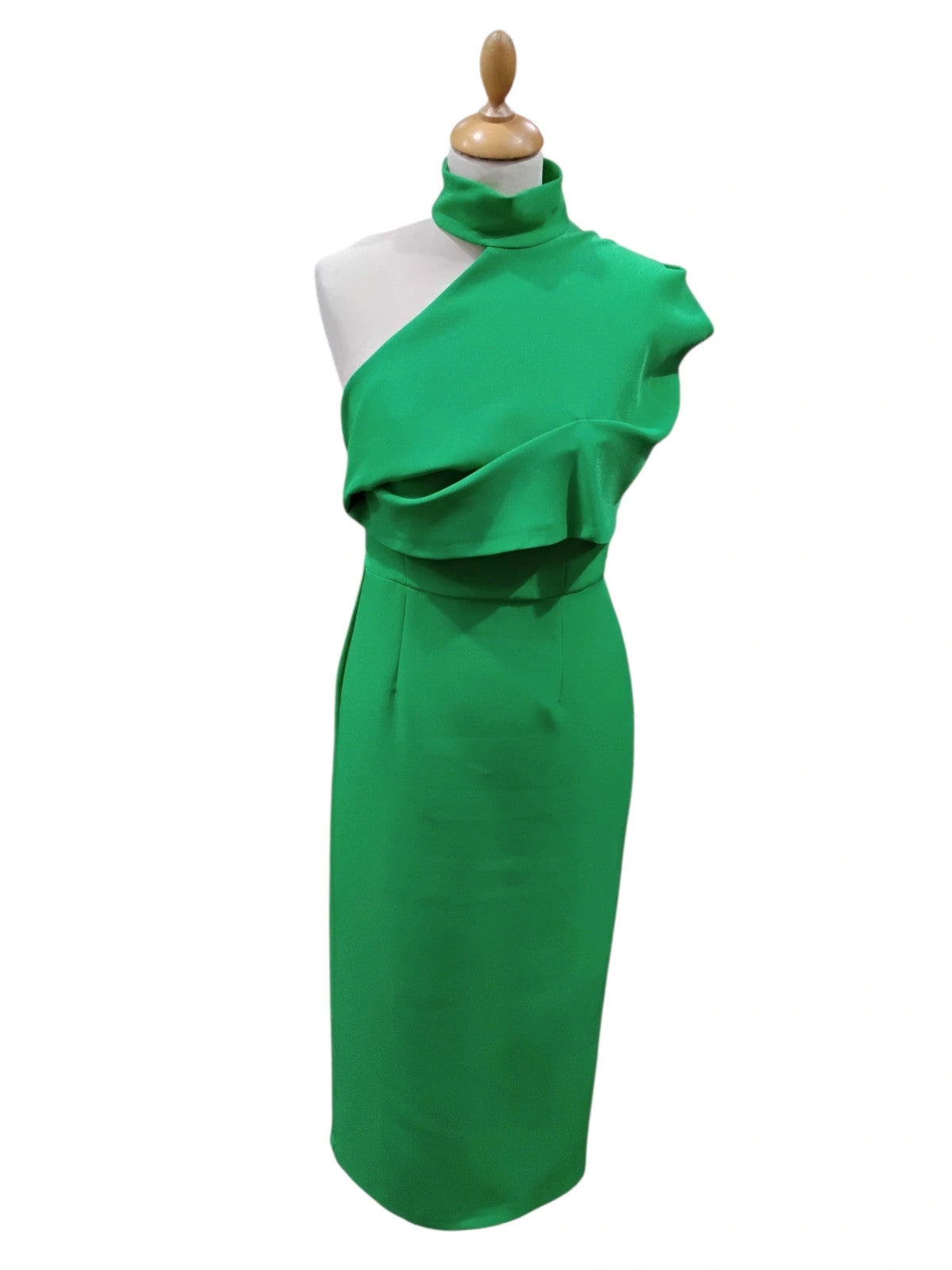 5232 Green One Shoulder Long Dress #RiverIsland