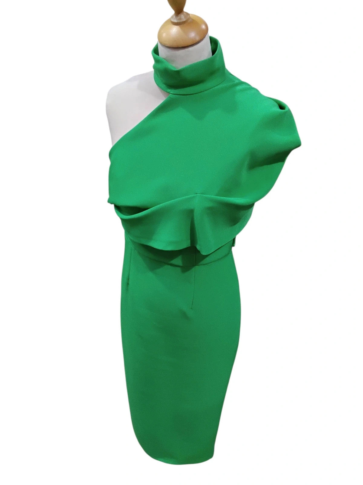 5232 Green One Shoulder Long Dress #RiverIsland