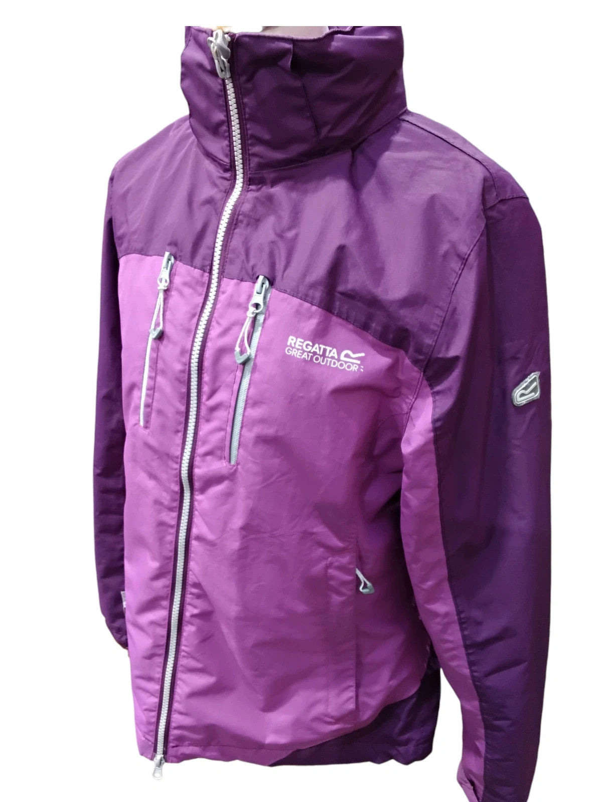 7442 Regatta purple raincoat with a fold up hood