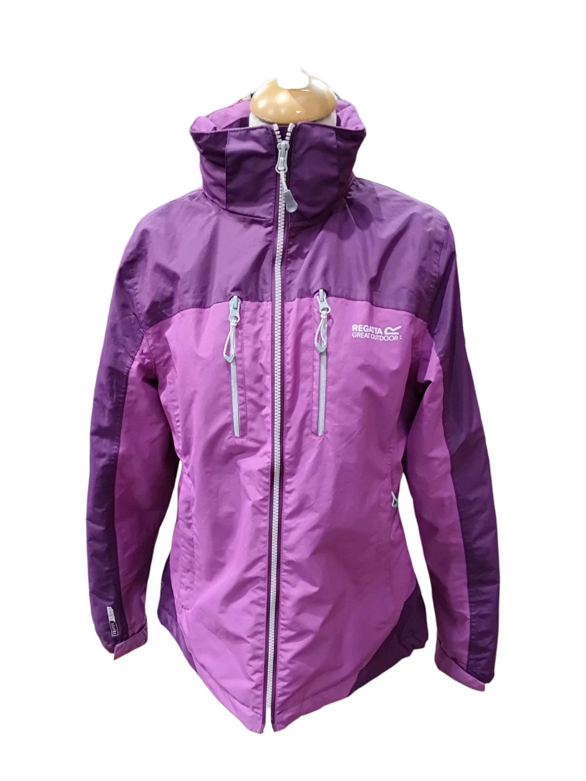 7442 Regatta purple raincoat with a fold up hood