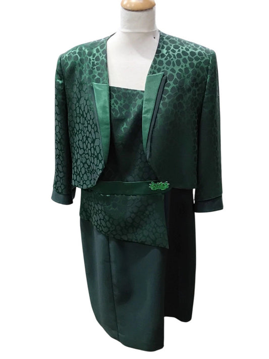 Wish Mother of the Bride green dress and blazer Sz 18 7466IM