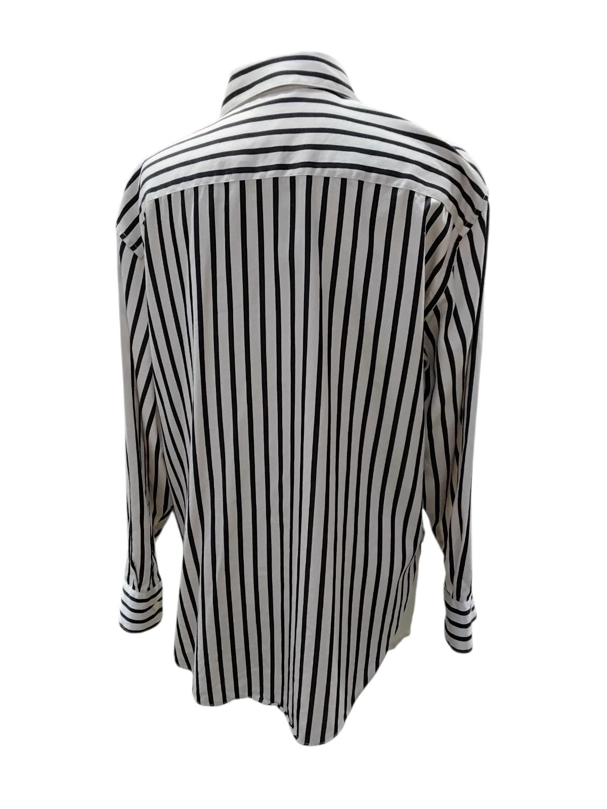 7510 Zara black and cream striped blouse