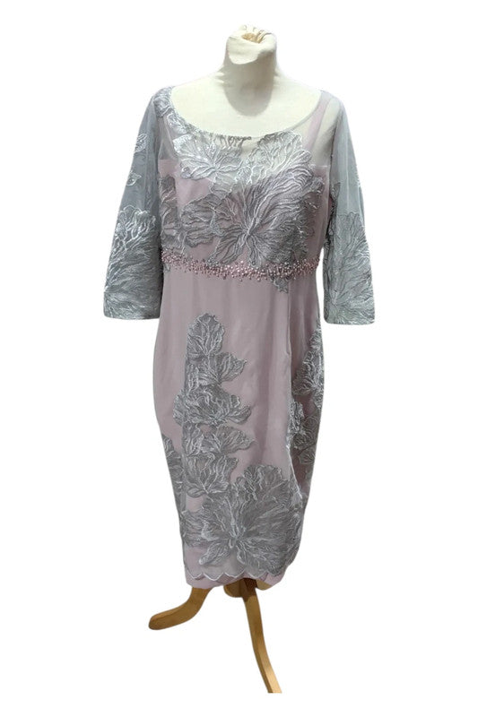 7530 Zeila Pink&Silver MOB dress