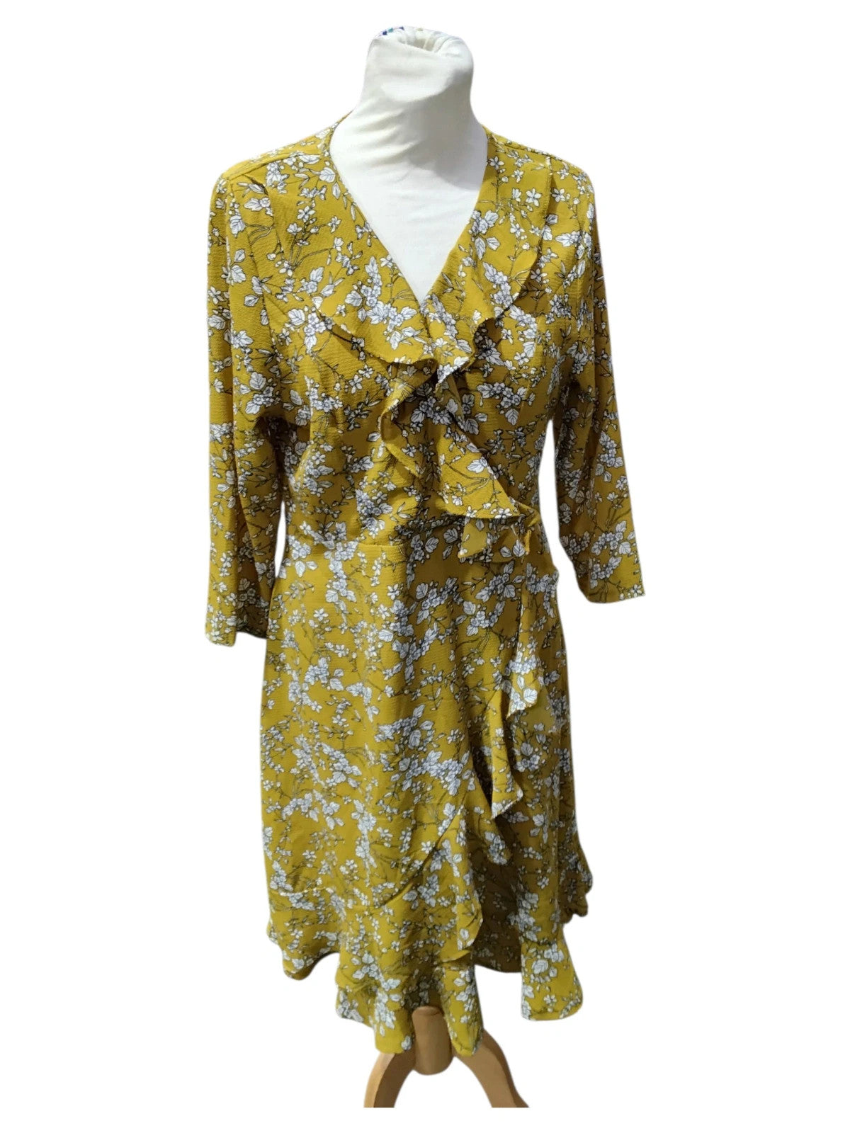 7631 Stella mustard ruffle dress