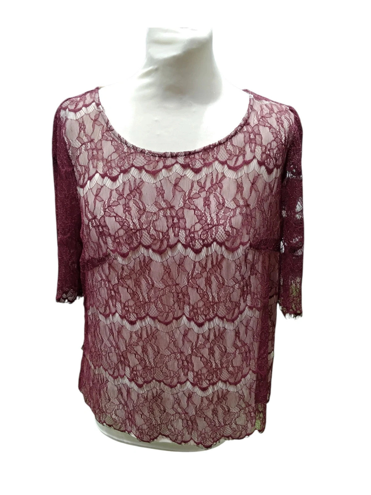 7627 Dunnes burgundy top