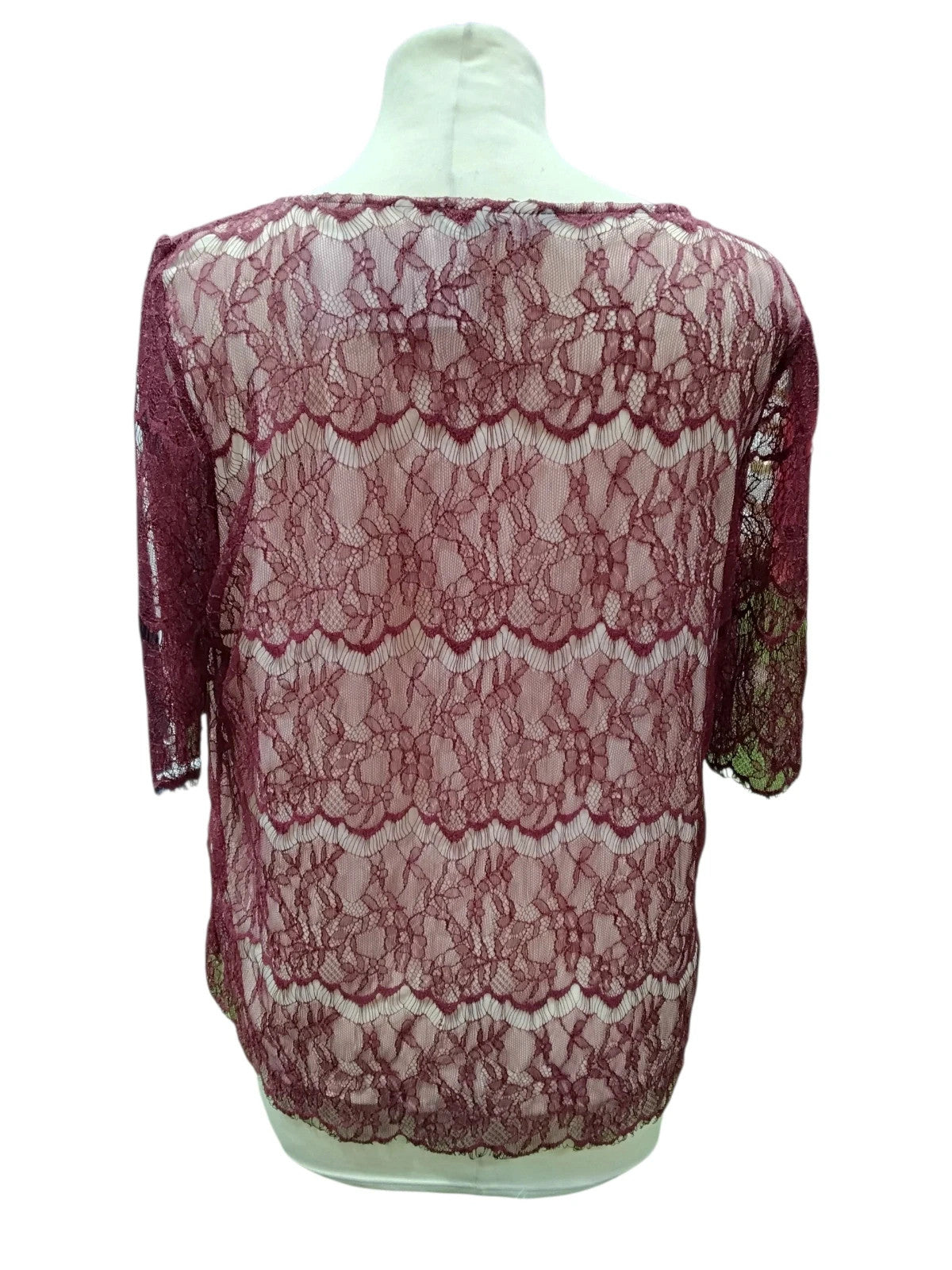 7627 Dunnes burgundy top
