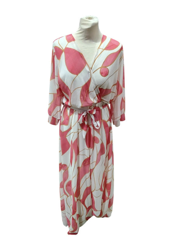 Estee Brown Dress Cream Coral  Sz 8 7838CDC