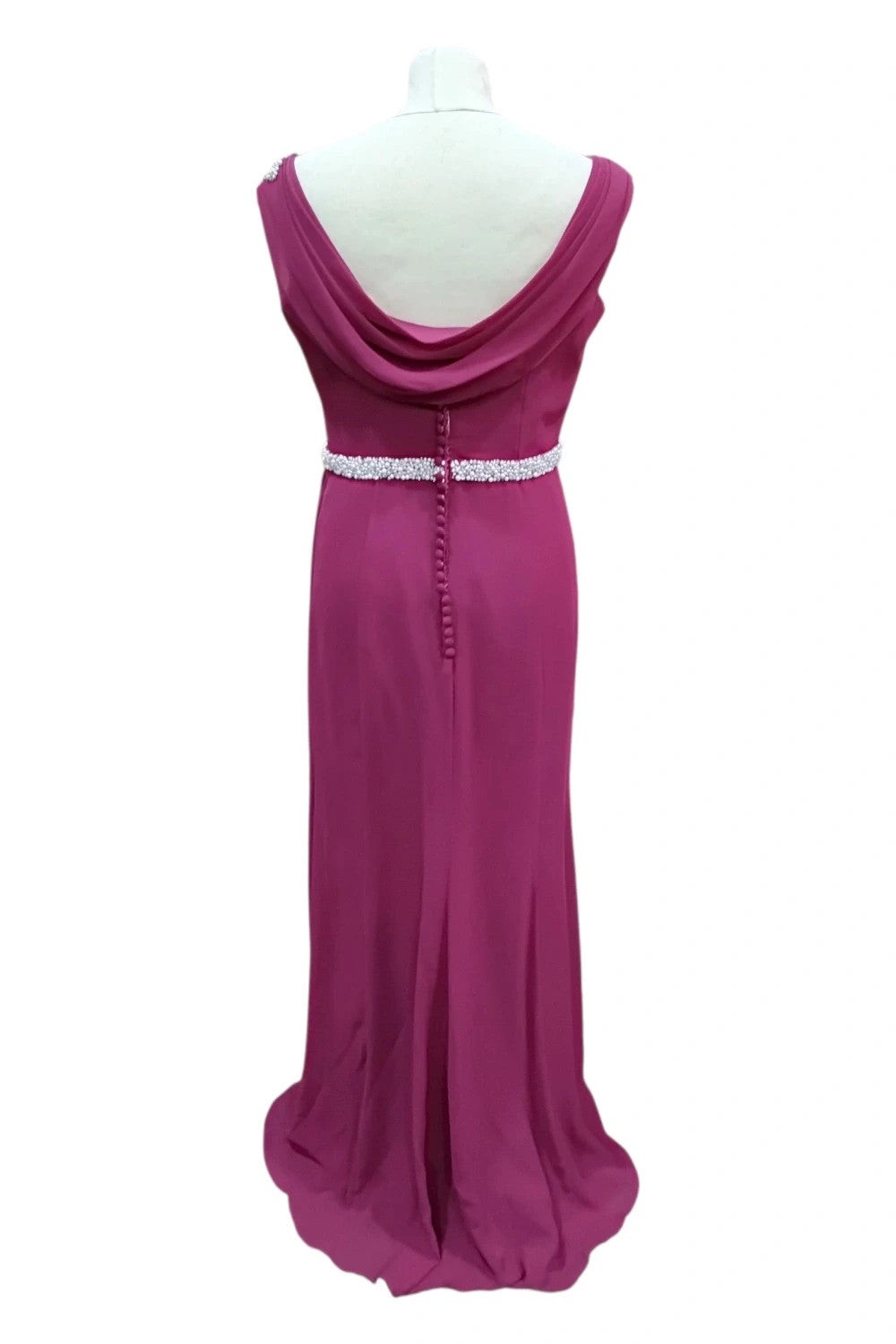7650 True Bride Maroon Long Dress