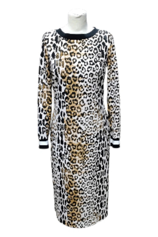 Limited Edition Dress l/s leopard print Sz 10 7711EC